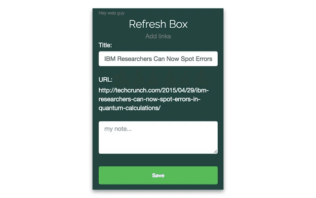 refresh box