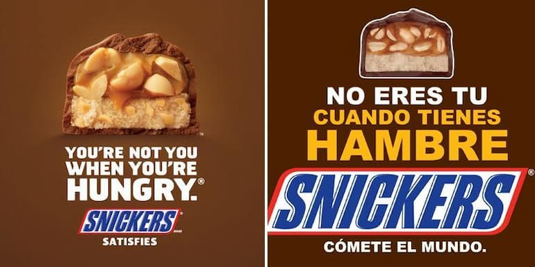 ejemplo anuncio publicitario snickers